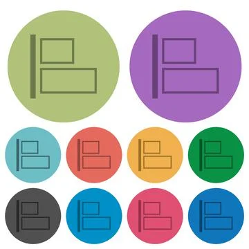 Align to left outline color darker flat icons Stockillustratie