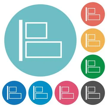 Align to left outline flat round icons Stock Illustration