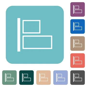 Align to left outline rounded square flat icons イラスト素材