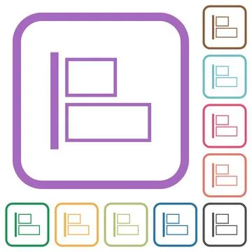 Align to left outline simple icons 库存插图