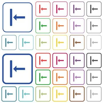 Align to left outlined flat color icons Stock Illustration