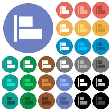 Align to left round flat multi colored icons Stockillustratie