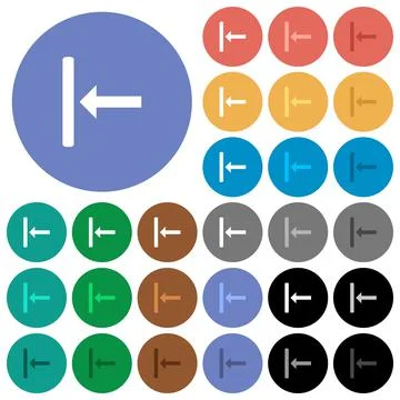 Align to left round flat multi colored icons Stock Illustration