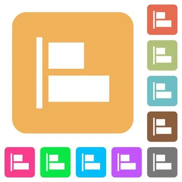 Align to left rounded square flat icons 스톡 일러스트