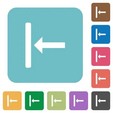 Align to left rounded square flat icons Stock Illustration