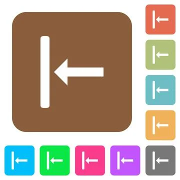 Align to left rounded square flat icons Stock Illustration