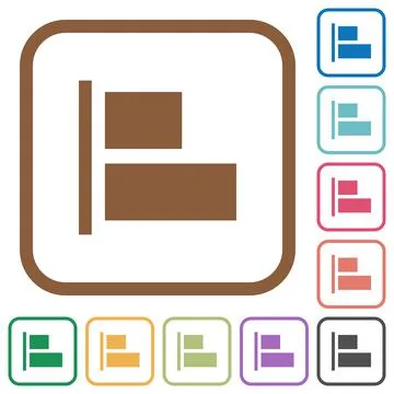 Align to left simple icons Illustrazione stock