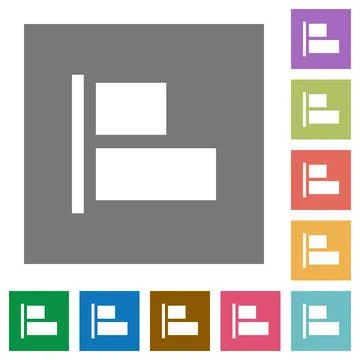 Align to left square flat icons Illustrazione stock