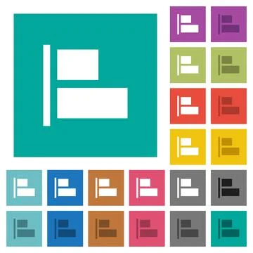 Align to left square flat multi colored icons Stock Illustration
