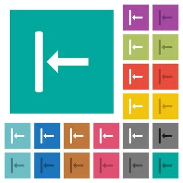 Align to left square flat multi colored icons Stock Illustration