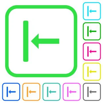 Align to left vivid colored flat icons Stock Illustration