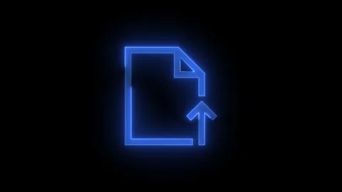 Align open file stroke icon glowing neon blue color animation Stock Footage 289386834