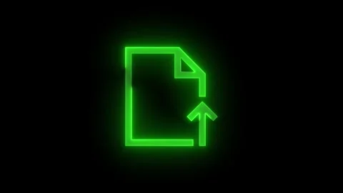 Align open file stroke icon glowing neon green color animation Stock Footage 289386850