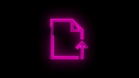 Align open file stroke icon glowing neon pink color animation Stock Footage 289386854