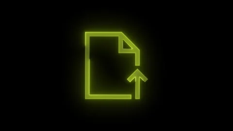 Align open file stroke icon glowing neon yellow color animation Stock Footage 289386873