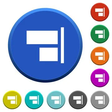 Align to right beveled buttons 库存插图