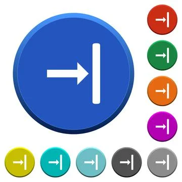 Align to right beveled buttons Stock Illustration