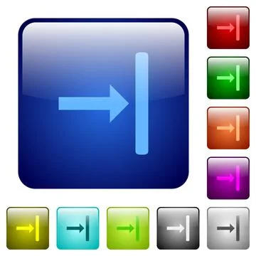 Align to right color square buttons Stockillustratie