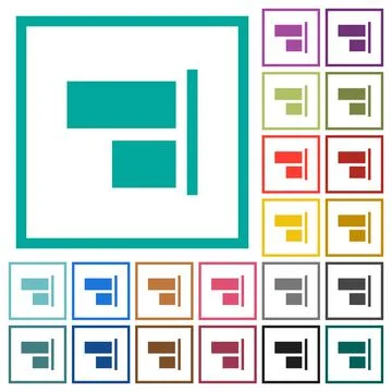 Align to right flat color icons with quadrant frames Stock Illustration