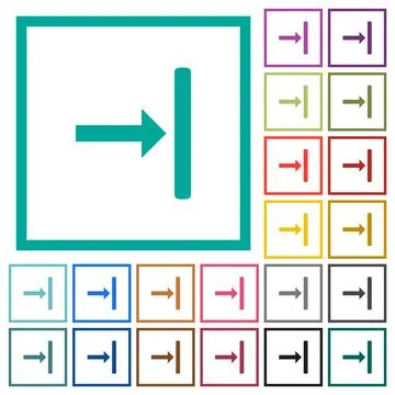 Align to right flat color icons with quadrant frames Stockillustratie
