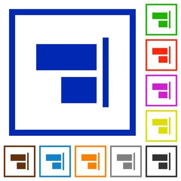 Align to right flat framed icons 库存插图