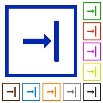Align to right flat framed icons Stock Illustration