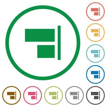 Align to right flat icons with outlines イラスト素材