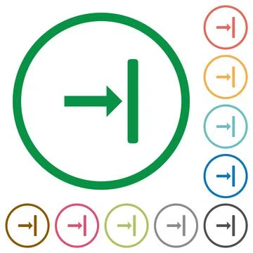Align to right flat icons with outlines Stock Illustration