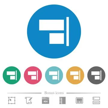 Align to right flat round icons Stock Illustration