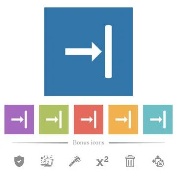 Align to right flat white icons in square backgrounds イラスト素材