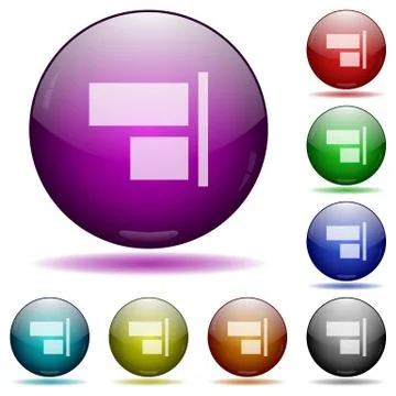 Align to right glass sphere buttons イラスト素材