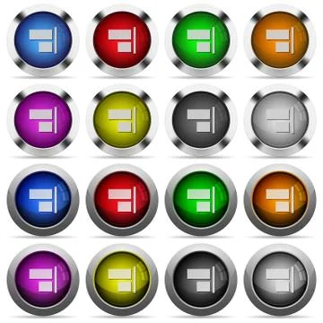 Align to right glossy button set Stock Illustration