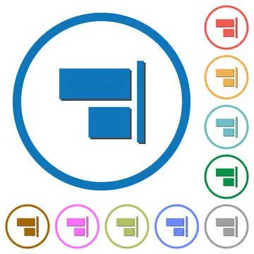 Align to right icons with shadows and outlines 库存插图