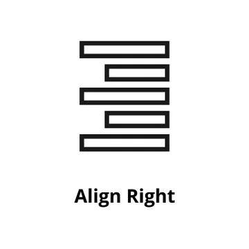 Align Right Line Icon Illustrazione stock