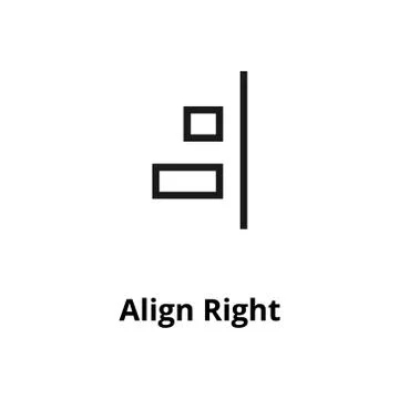 Align Right Line Icon Illustrazione stock