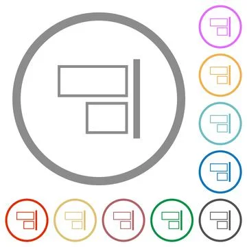 Align to right outline flat icons with outlines Stock Illustration