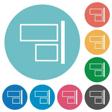 Align to right outline flat round icons Stockillustratie