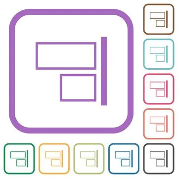 Align to right outline simple icons Stock Illustration