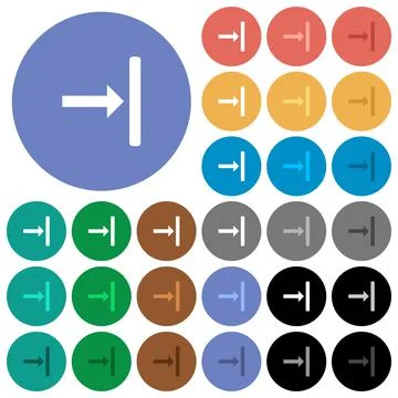 Align to right round flat multi colored icons 스톡 일러스트