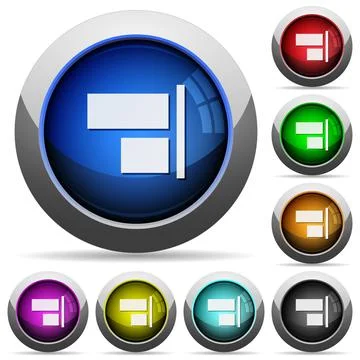 Align to right round glossy buttons Stock Illustration