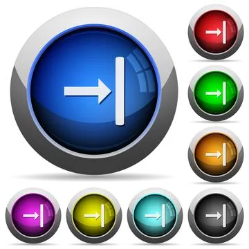 Align to right round glossy buttons Stock Illustration