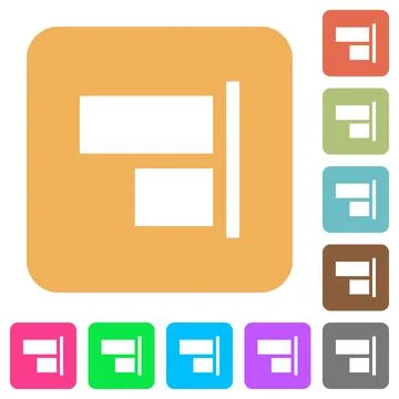 Align to right rounded square flat icons Illustrazione stock