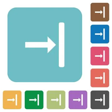 Align to right rounded square flat icons Stock Illustration