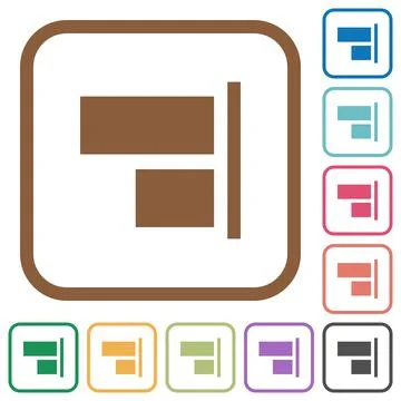 Align to right simple icons Illustrazione stock