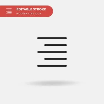Align Right Simple vector icon. Illustration symbol design template for web m Stock Illustration