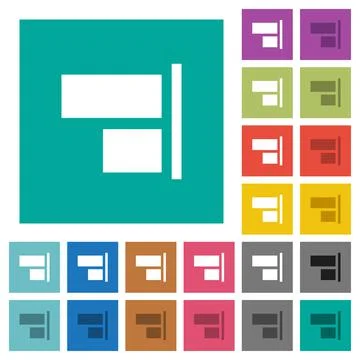 Align to right square flat multi colored icons Stock Illustration