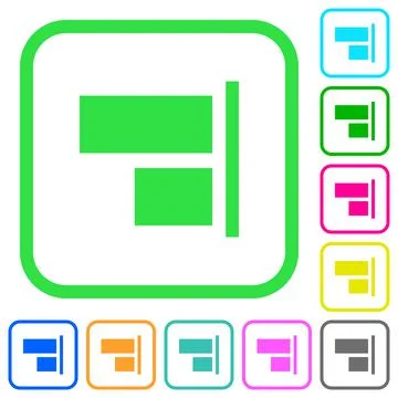 Align to right vivid colored flat icons icons 스톡 일러스트