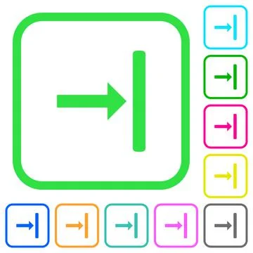 Align to right vivid colored flat icons Stockillustratie