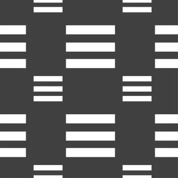 Align text to the width icon sign. Seamless pattern on a gray background. Vec Stock Illustration