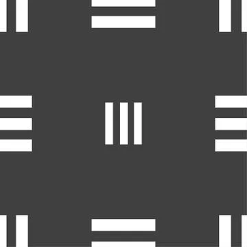 Align text to the width icon sign. Seamless pattern on a gray background. Vec Illustrazione stock